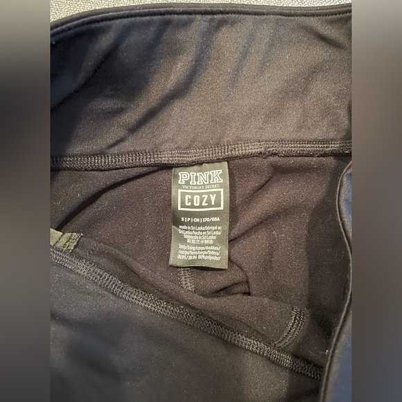 PINK by Victoria’s Secret 💚 COZY Size S leggings w logo & dark green accent - Picture 2 of 4